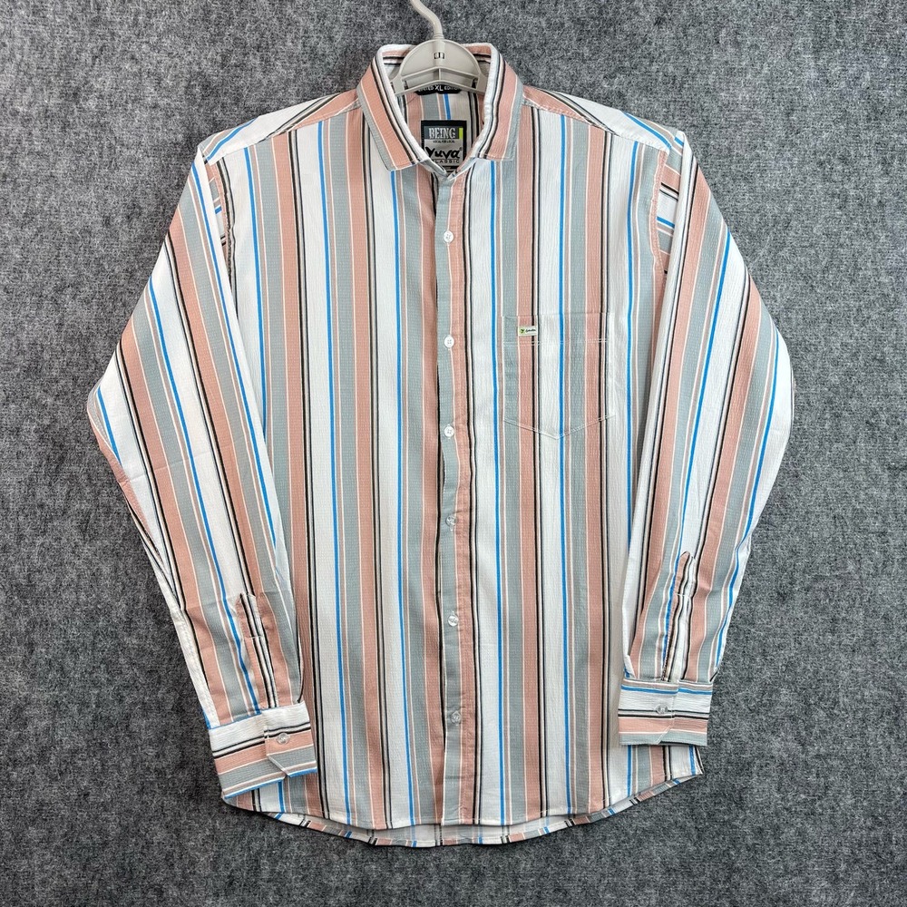 Yuva Classic Limited Edition Mens Button Down Shirt Size XL Stripes